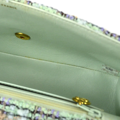 Chanel * 1991-1994 Light Blue Tweed Classic Flap Handbag Set