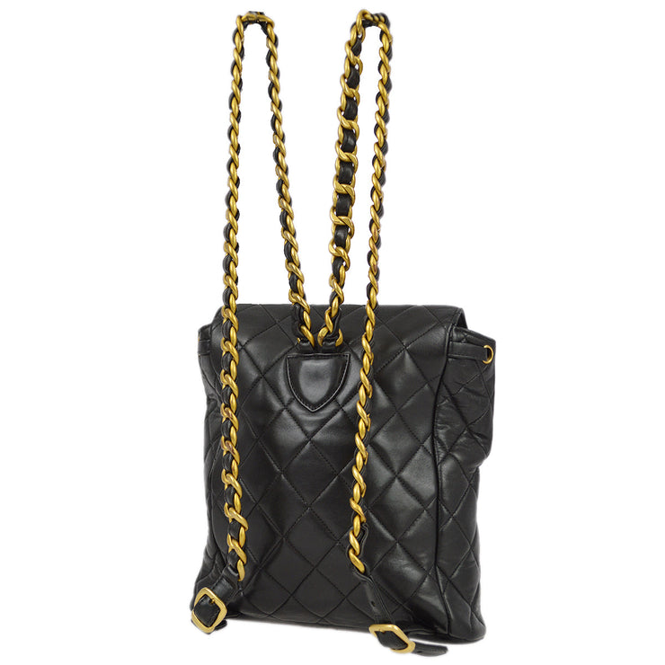 Chanel Black Lambskin Large Duma Backpack