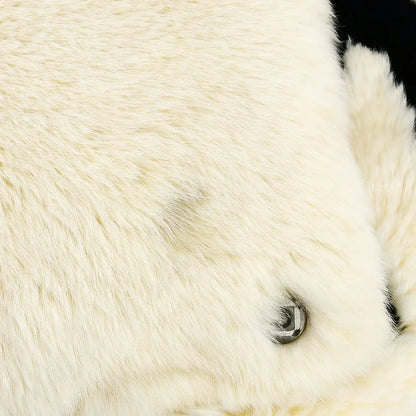 Chanel Fur Shawl Muffler Stole White