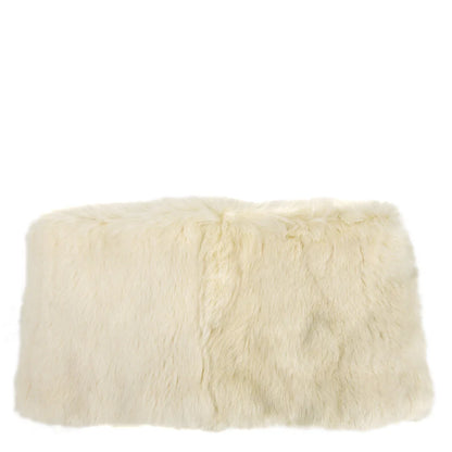 Chanel Fur Shawl Muffler Stole White