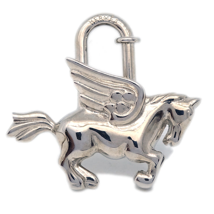 Hermes Pegasus 1993 Cadena Lock Bag Charm Silver Small Good