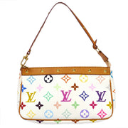 Louis Vuitton 2003 White Multicolor Pochette Accessoires Handbag M92649