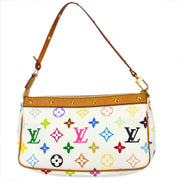 Louis Vuitton 2003 White Multicolor Pochette Accessoires Handbag M92649