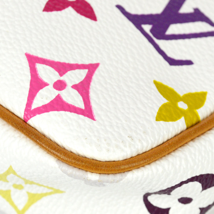 Louis Vuitton 2003 White Multicolor Pochette Accessoires Handbag M92649