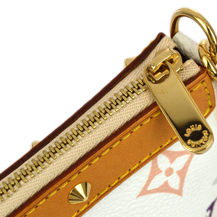 Louis Vuitton 2003 White Multicolor Pochette Accessoires Handbag M92649