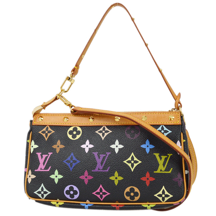 Louis Vuitton 2004 Black Multicolor Pochette Accessoires M92648