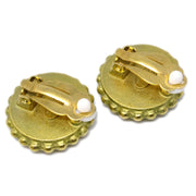 Chanel 1995 Gold & Black 'CC' Button Earrings