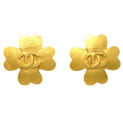 Chanel Clover Earrings Clip-On Gold 95P