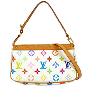 Louis Vuitton 2003 White Multicolor Pochette Accessoires 2way Shoulder Handbag M92649