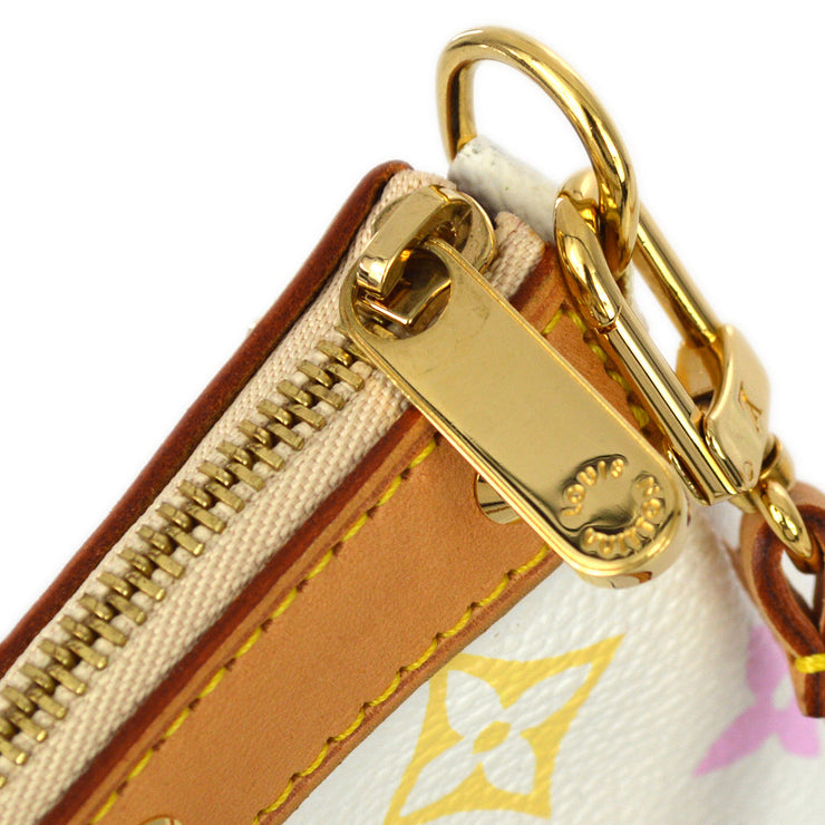 Louis Vuitton 2003 White Multicolor Pochette Accessoires 2way Shoulder Handbag M92649