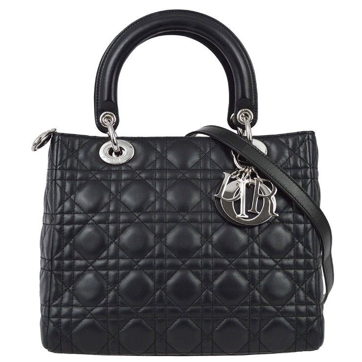 Lady dior 2025 black lambskin