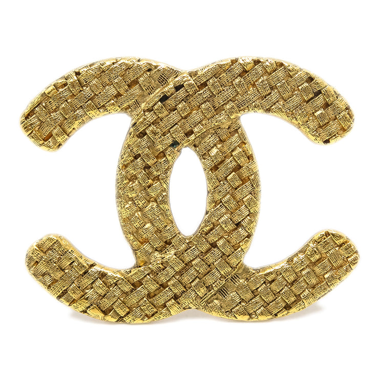 Chanel CC Quilted Brooch Pin Gold 1262/29