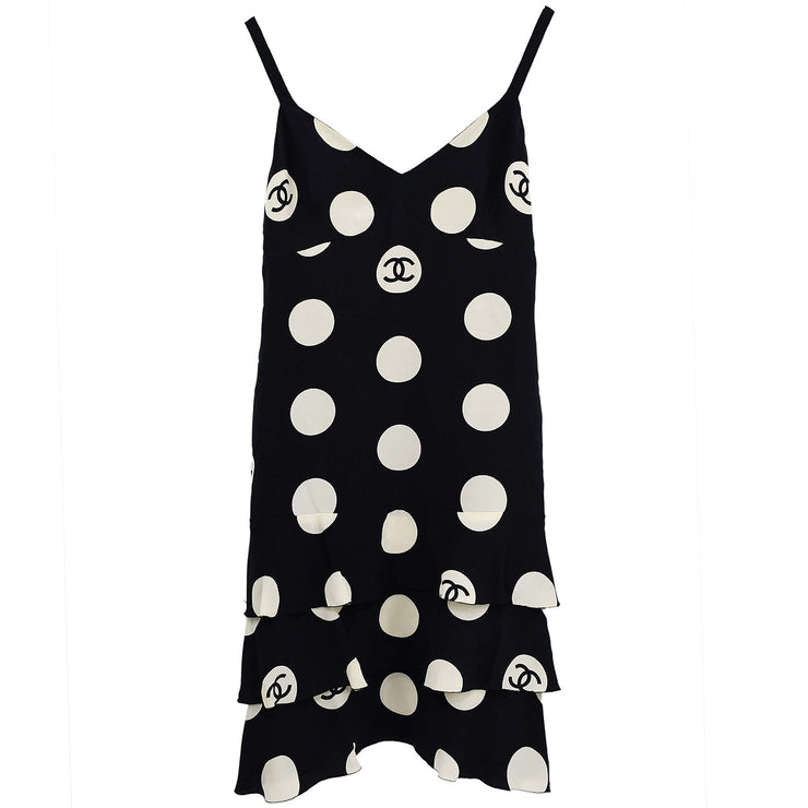 Chanel Spring 1997 Runway polka-dot ruffled silk dress #38