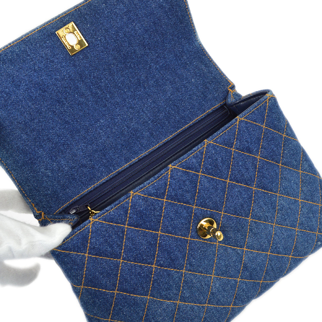 【CHANEL】1997 extremely rare vintage denim★ショルダー Chanel * 1997-1999 Blue Denim Small Classic Double Flap