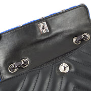 Chanel Black Lambskin Camellia Straight Flap Shoulder Bag