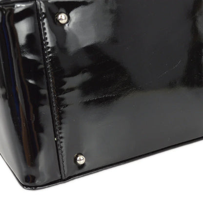 Chanel * 2001-2003 Black Patent Choco Bar Chain Tote Handbag