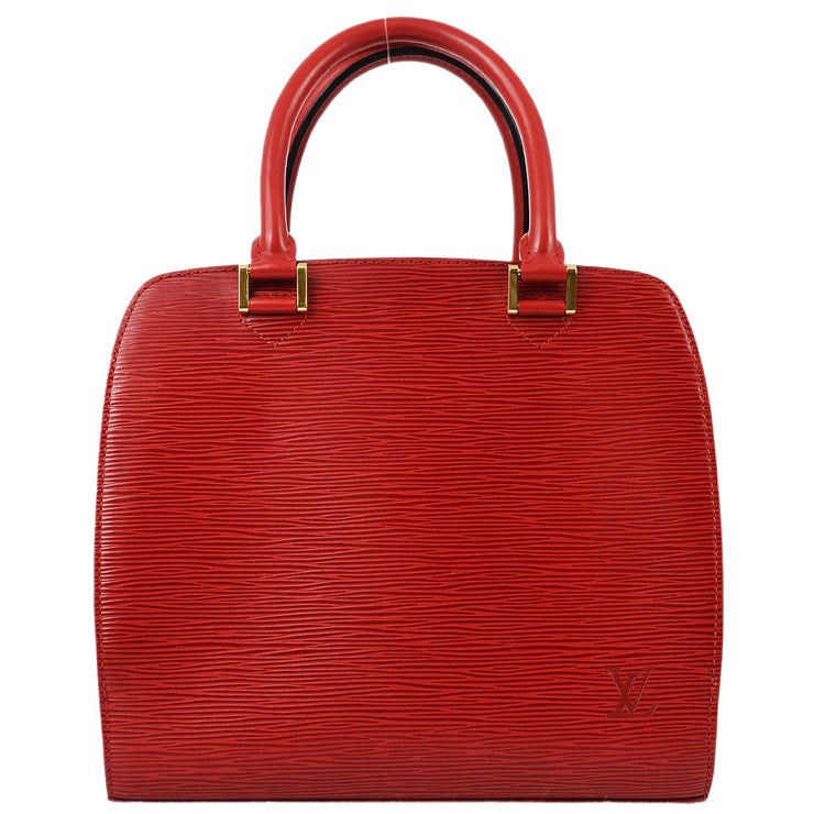 Louis Vuitton 1998 Red Epi Pont Neuf Handbag M52057