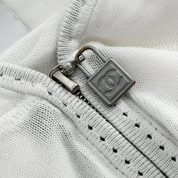 Chanel Cruise 2007 Sport Line Hoodie Zip-up Tops White 07C #38
