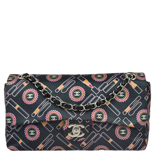 Chanel 2004-2005 Satin Lipstick Classic Single Flap Shoulder Bag