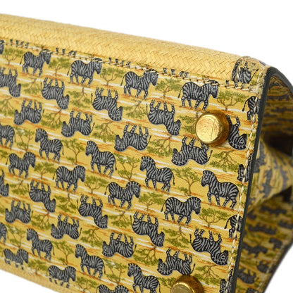 Hermes * 1985 Straw Zebra Mini Kelly 20