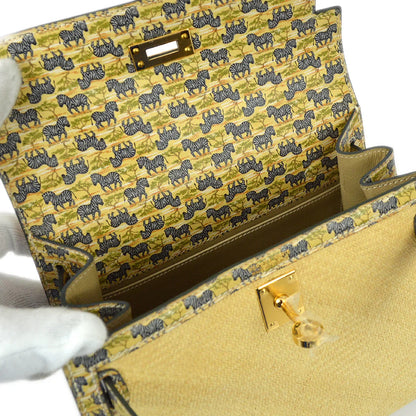 Hermes * 1985 Straw Zebra Mini Kelly 20