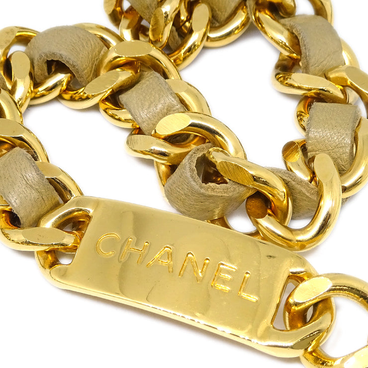 Chanel Medallion Chain Belt Beige Small Good