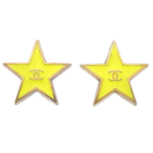 Chanel Star Earrings Clip-On Yellow 01P