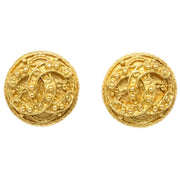 Chanel Button Earrings Clip-On Gold 94A