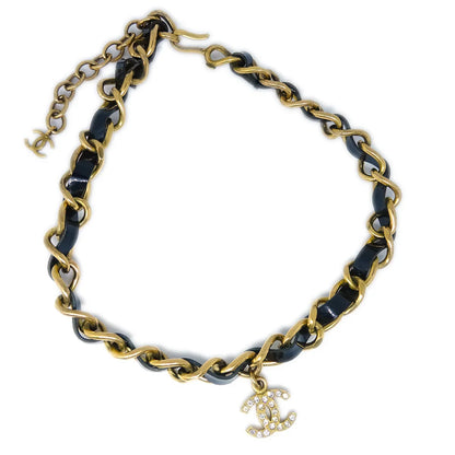 Chanel 1995 Crystal & Gold CC Choker