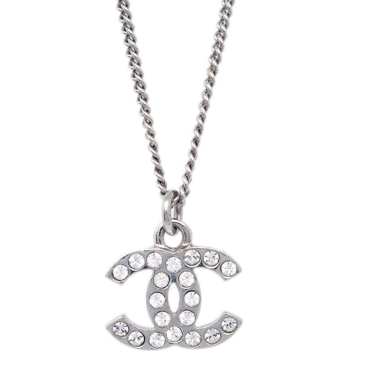 Chanel 2011 Crystal & Silver CC Necklace