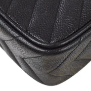 Chanel Black Caviar Skin V Stitch Camera Bag Mini