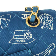 Chanel 2001-2003 Canvas Icon Medium Classic Double Flap Bag