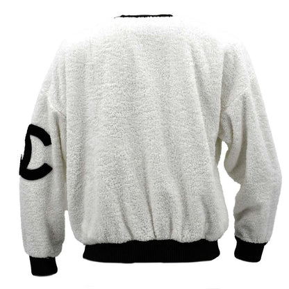 Chanel Terry Cloth Sweatshirt White Black