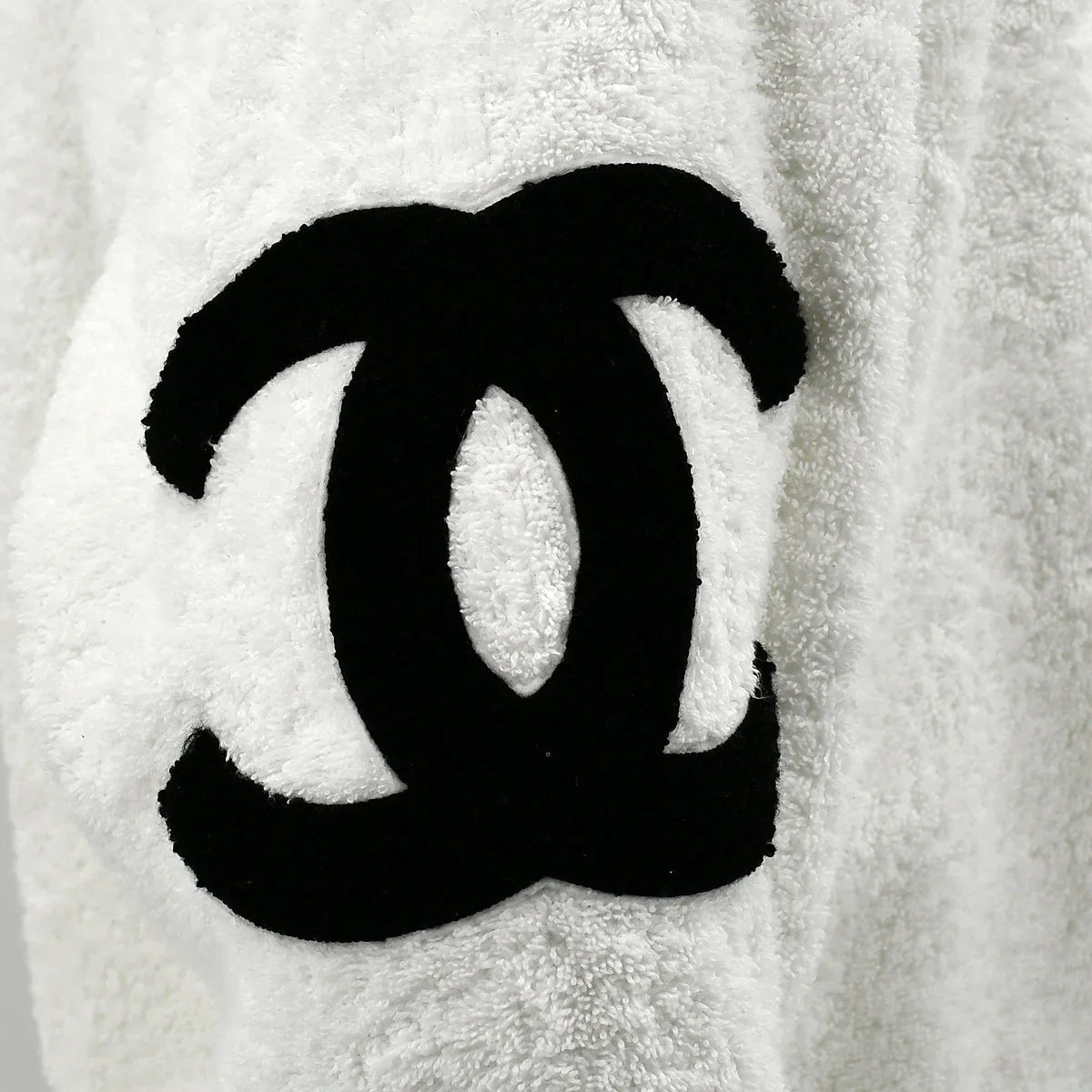 Chanel Terry Cloth Sweatshirt White Black