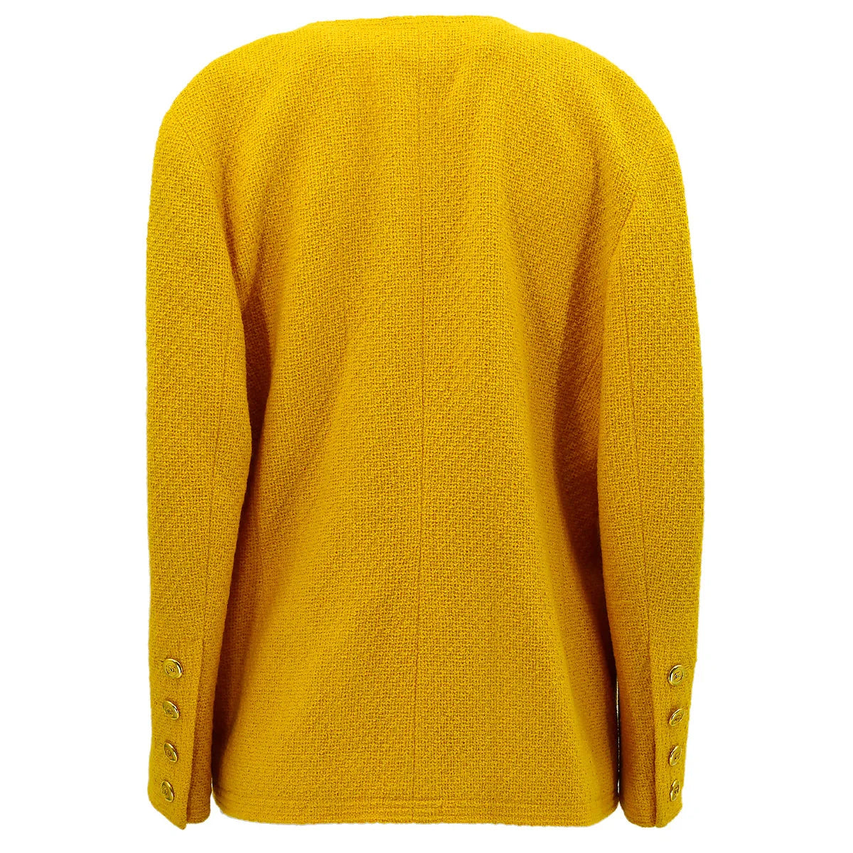 Chanel Double Breasted Collarless Jacket Yellow 17 #38