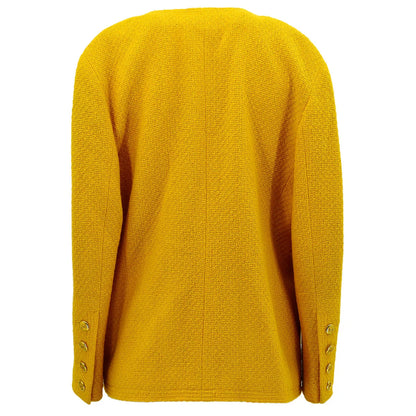 Chanel Double Breasted Collarless Jacket Yellow 17 #38