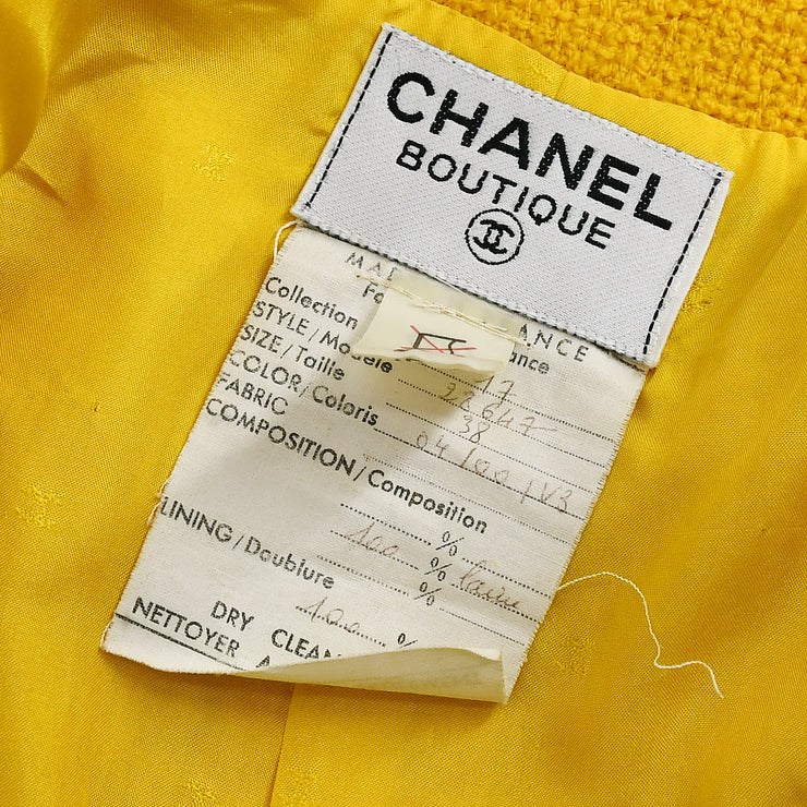 Chanel Double Breasted Colorless Jacket Yellow 17 #38