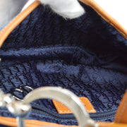 Christian Dior 2005 John Galliano Denim Embroidered Saddle Handbag