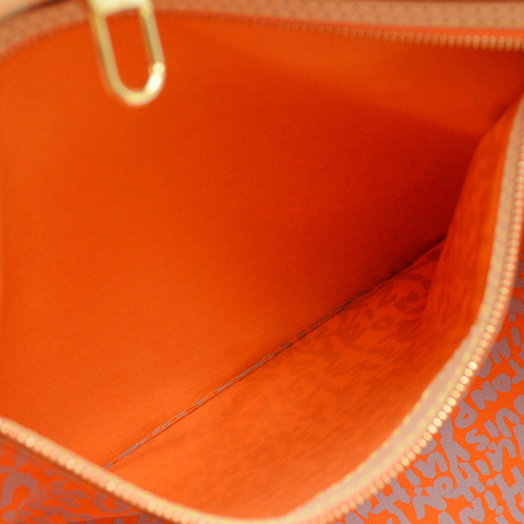 Louis Vuitton 2009 Orange Monogram Graffiti Neverfull GM Tote M93702
