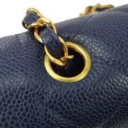 Chanel 1994-1996 Navy Caviar Small Diana Shoulder Bag