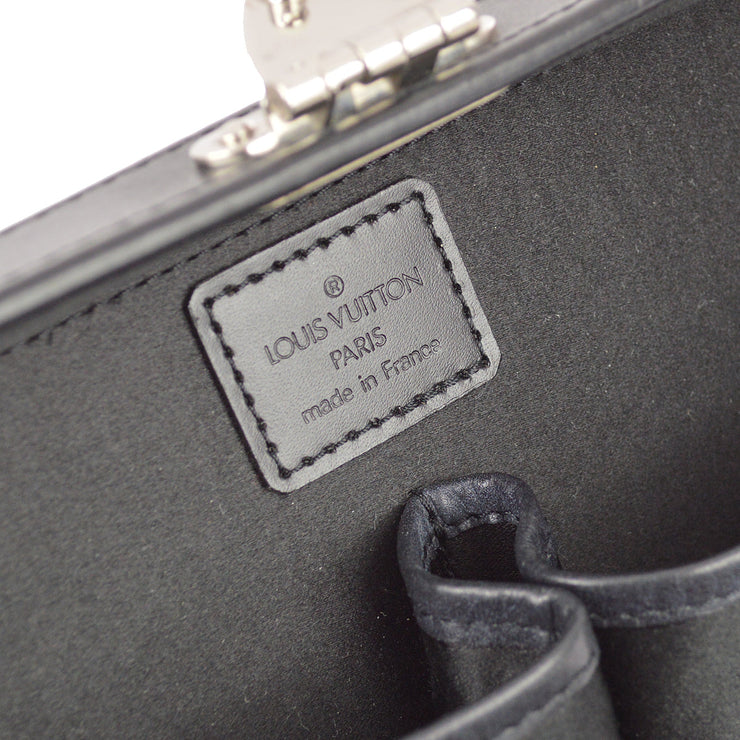 Louis Vuitton 2001 Black Monogram Glace Valisette PM Handbag M92235