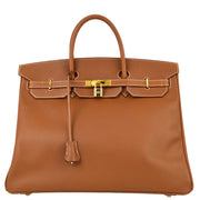 Hermes 2001 Gold Courchevel Birkin 40 Handbag