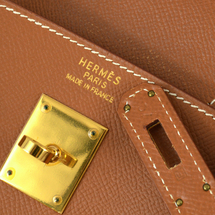 Hermes 2001 Gold Courchevel Birkin 40 Handbag