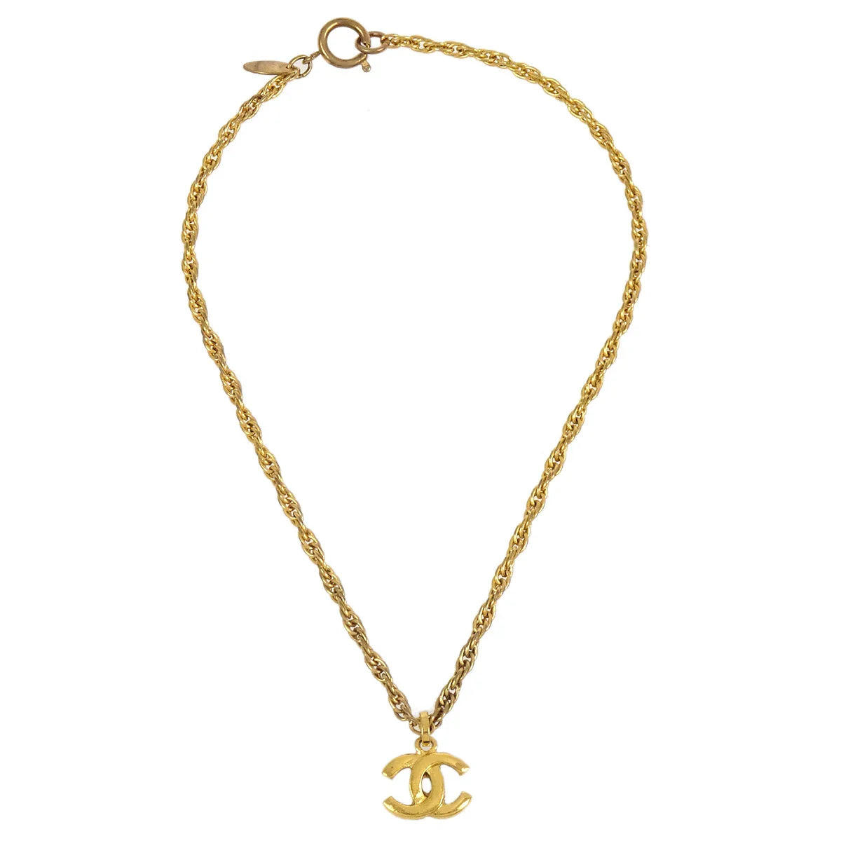 Chanel CC Chain Pendant Necklace Gold