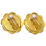 Chanel Stone Earrings Clip-On Pink 97P
