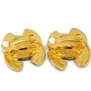 Chanel CC Quilted Earrings Clip-On Gold 2459