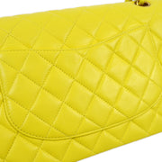 Chanel * 2000-2001 Yellow Lambskin Medium Classic Double Flap Bag