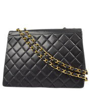 Chanel * 1991-1994 Black Lambskin Maxi Straight CC Flap