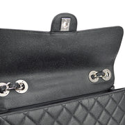 Chanel 2000-2001 Black Caviar Jumbo Classic Flap Shoulder Bag