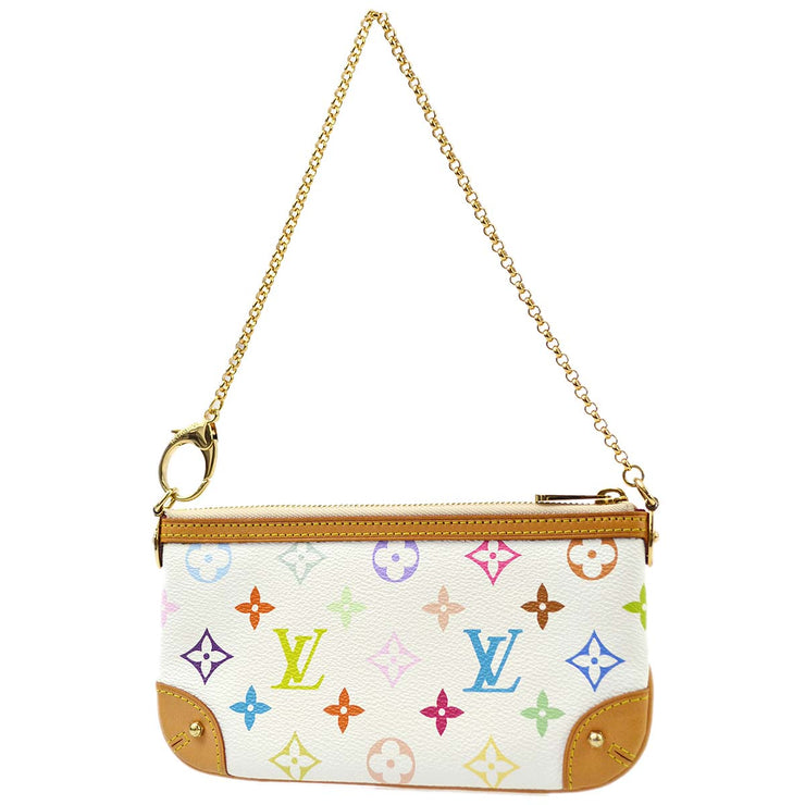 Louis Vuitton 2008 Multicolor White Pochette Milla MM Handbag M60096